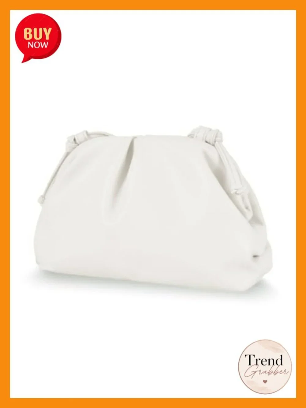 Super Soft Vegan Leather Clutch Purse Pleated Dumpling Bag Evening Handbag